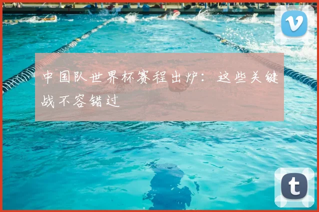 中国队世界杯赛程出炉：这些关键战不容错过